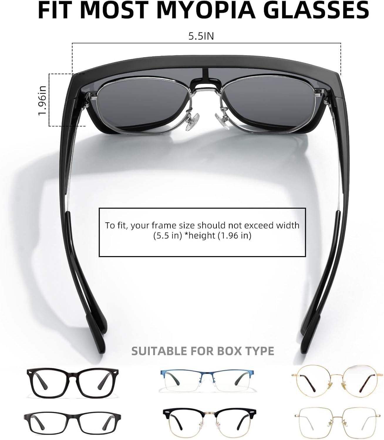 ROCKBROS Polarized Fit Over Glasses Sunglasses – Óculos Envelopantes Polarizados com Proteção UV400 (Unissex)