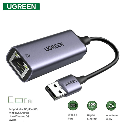 UGREEN USB 3.0 GIGABIT ETHERNET NETWORK ADAPTER-50922