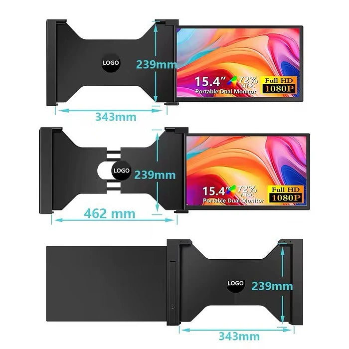 Portable Monitor – Extensor de Tela para Laptop IPS FHD 1080P – Modelos S14 (14") e S3 (15,4")