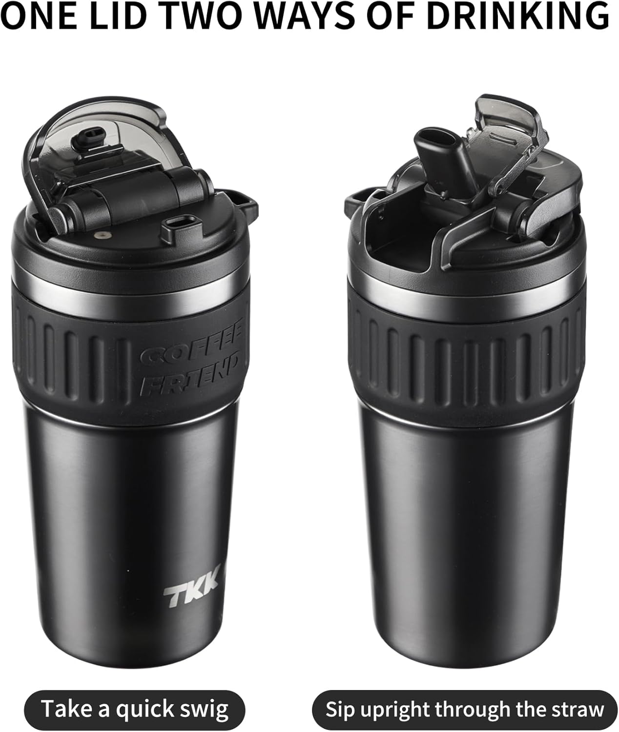 Caneca Térmica TKK-2023 | 500ml com Revestimento Interno Cerâmico e Isolamento a Vácuo