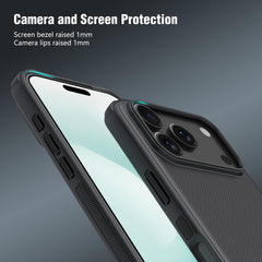 Capa Nillkin Super Frosted Shield Pro Híbrida Anti-Impacto com Microtextura Antiderrapante para Smartphone Apple iPhone 17 Pro / iPhone 18 Pro - Preto