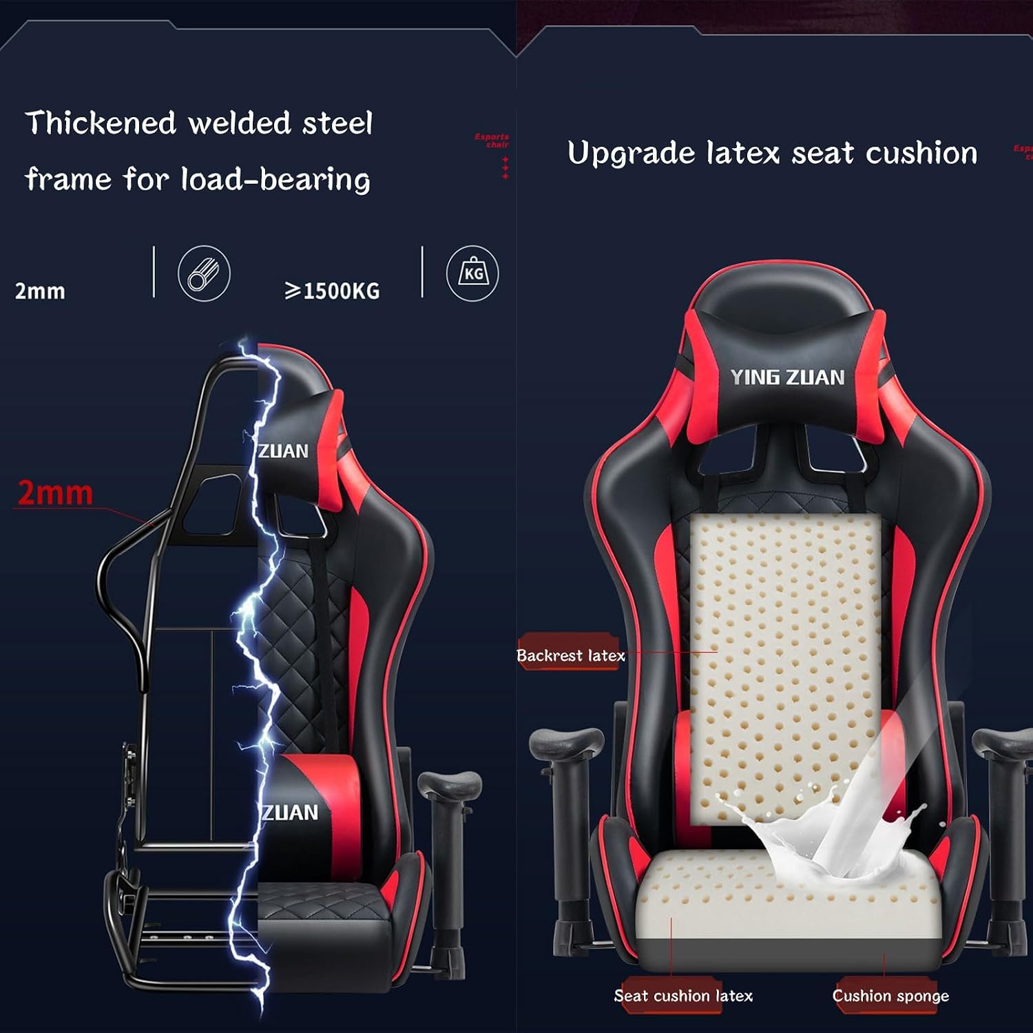 Cadeira Gamer Ying Zuan Premium – Ergonómica, Ajustável e Giratória
