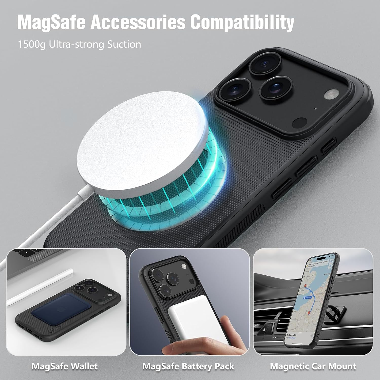 Capa Nillkin Super Frosted Shield Pro Híbrida Anti-Impacto com Microtextura Antiderrapante para Smartphone Apple iPhone 17 Pro / iPhone 18 Pro - Preto