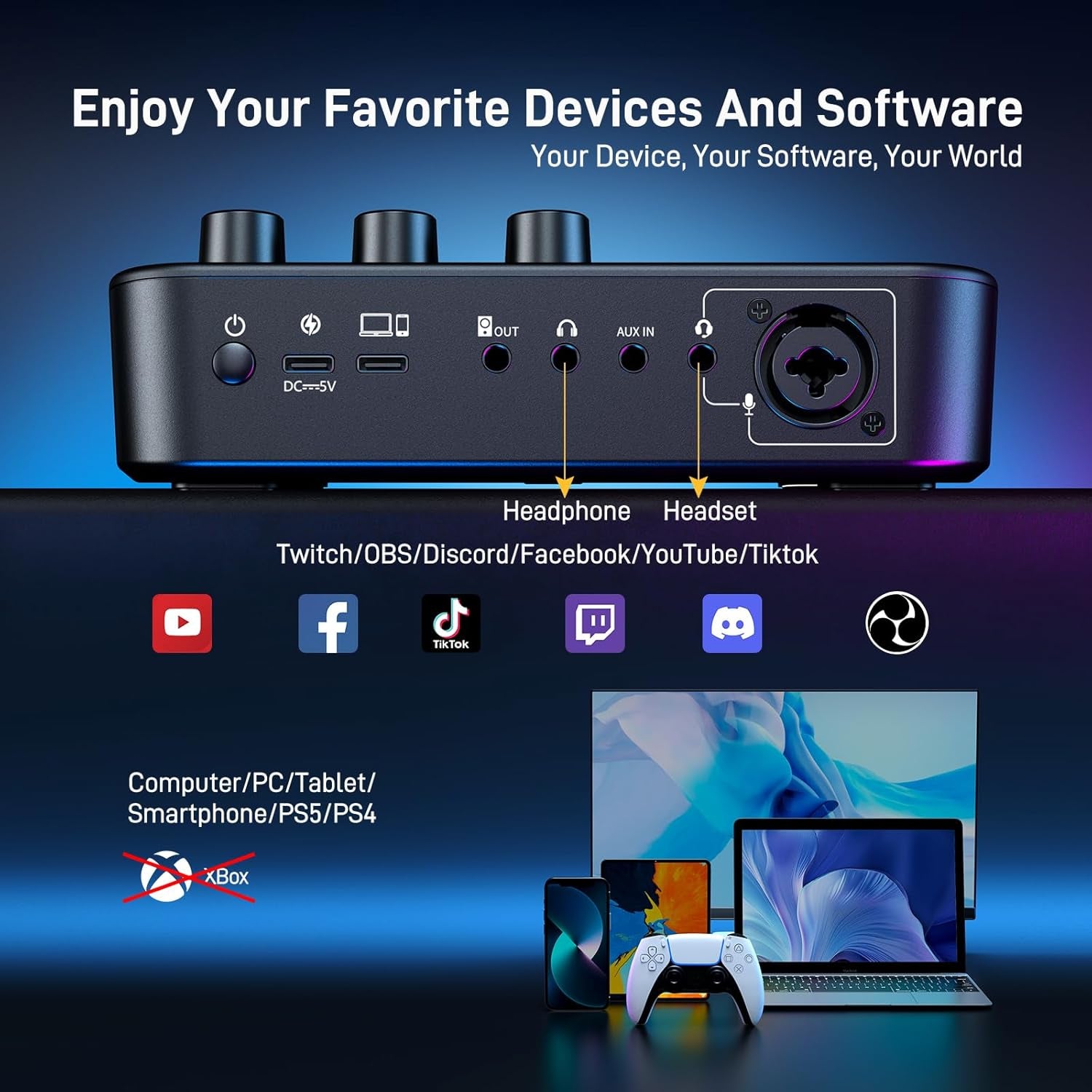 Maonocaster AMG1 NEO – Interface de Áudio e Mesa de Mistura para Streaming e Podcast