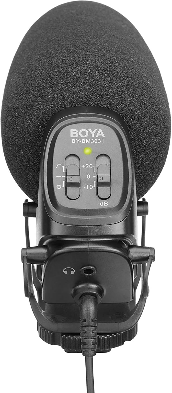 Microfone Shotgun Supercardioide BOYA BY-BM3031 para Câmeras DSLR