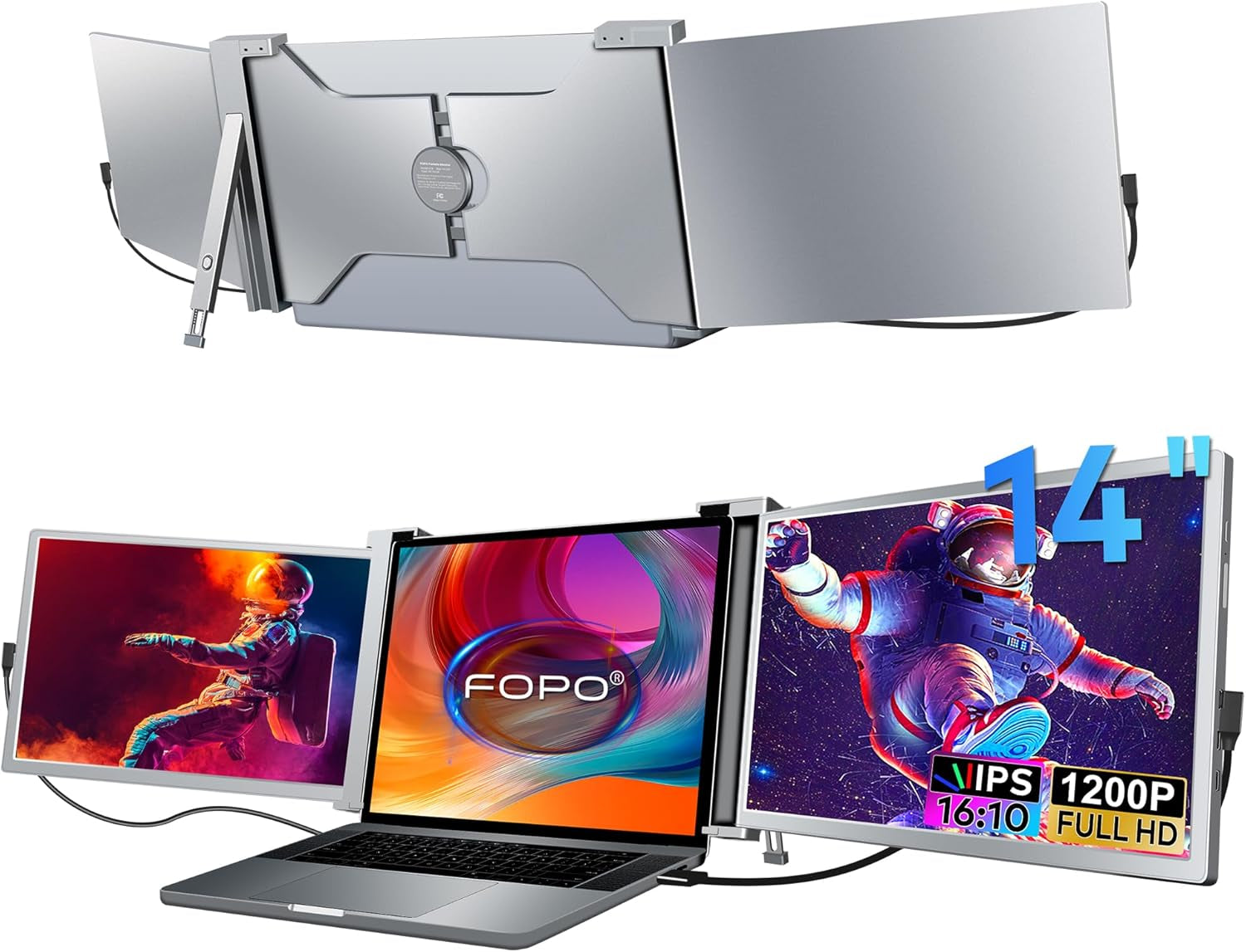 Extensor de Tela Tripla para Laptop – Monitores Portáteis FHD 1080P IPS – Modelos S16 (14") e S9 (15,6")