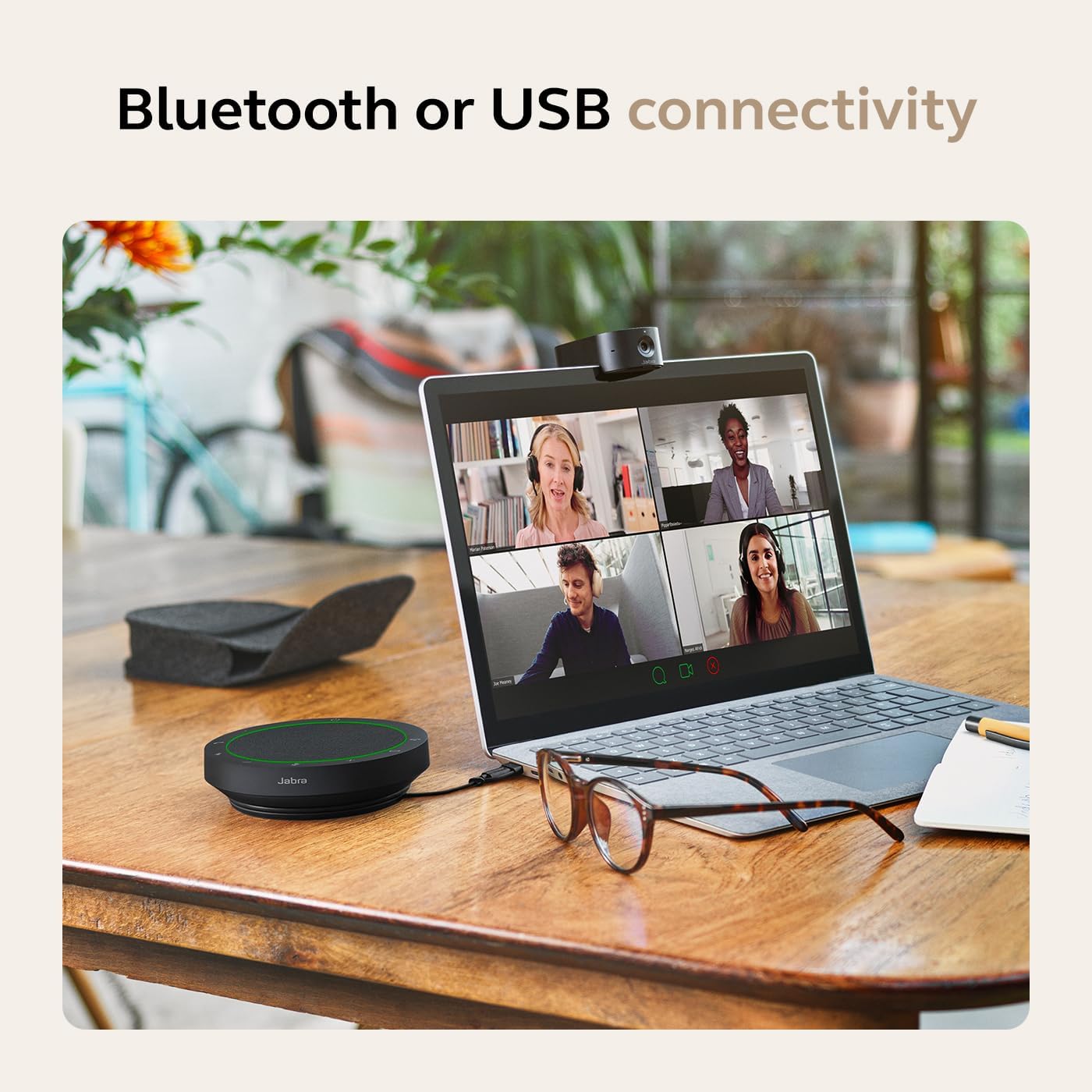 Jabra Speak2 55 – Alto-falante Bluetooth Portátil com 4 Microfones – Edição 2025 – Certificado Microsoft Teams – Cinza Escuro