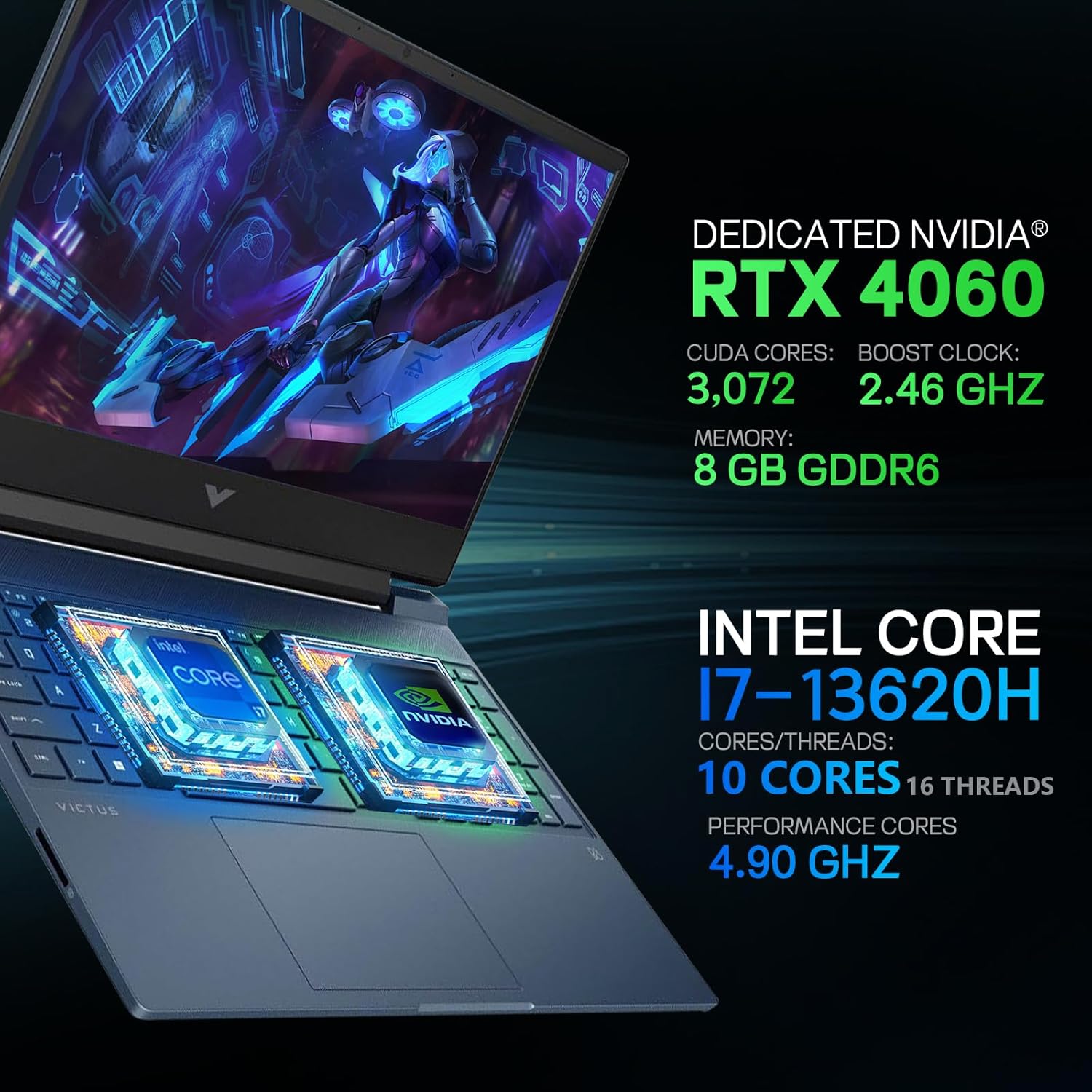 HP Victus 15-fa1657nr Gaming Laptop | Intel Core i7-13620H | 32GB RAM | 1TB SSD | 15.6”