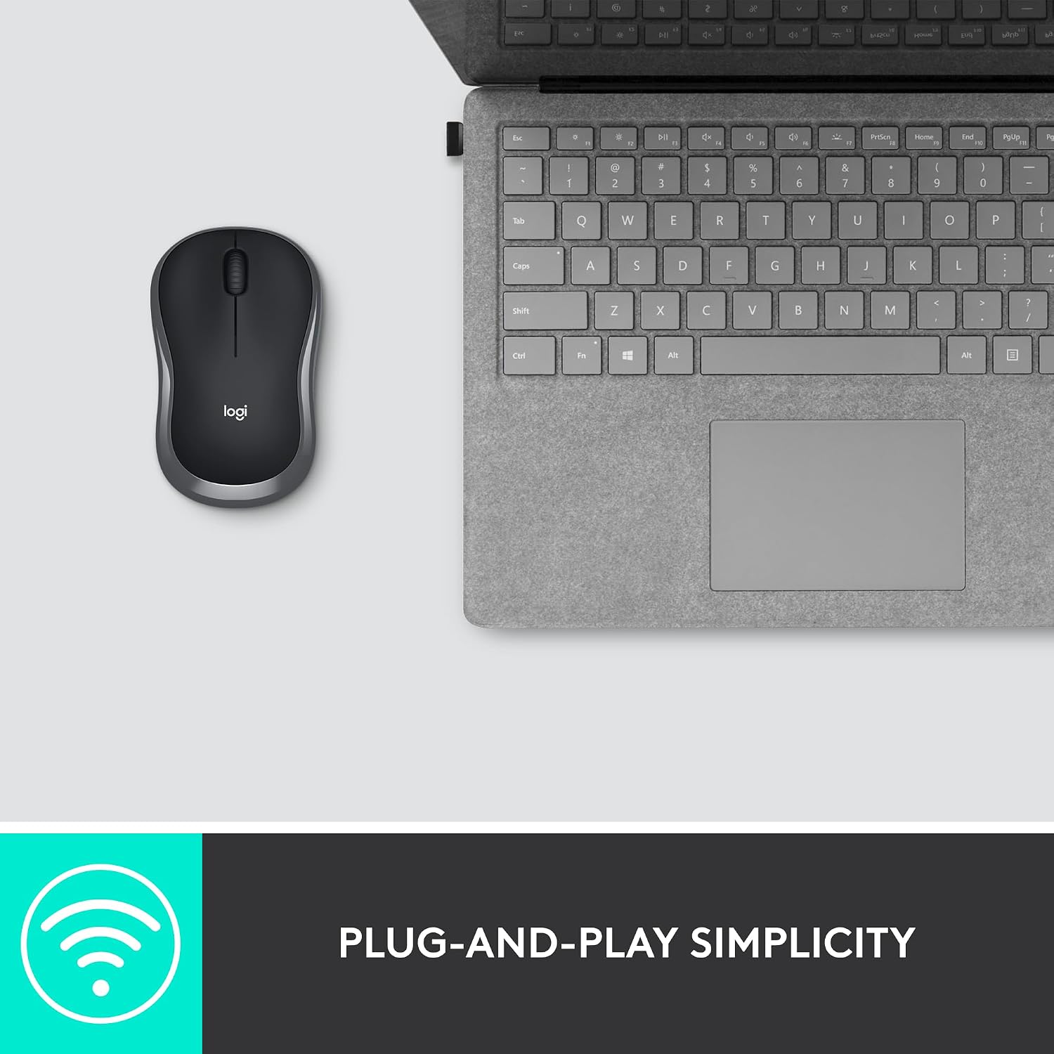 Rato Sem Fio Logitech M186 Cinza Receptor Nano USB 2.4 GHz Sensor Óptico 1000 DPI