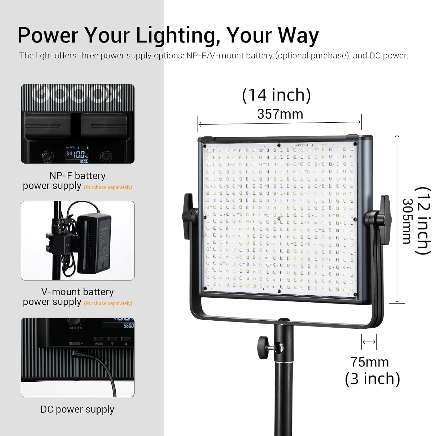 Godox LDX50Bi 14" LED Panel Bicolor 65 W