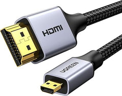 UGREEN 4K Micro HDMI to HDMI Cable 6.6FT, Aluminum Shell Braided 18Gbps 4K 60Hz HDR 3D ARC