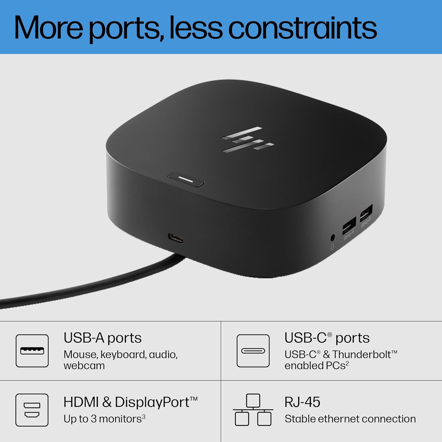 Dock HP USB-C G5 – Estação de Acoplamento 11 em 1