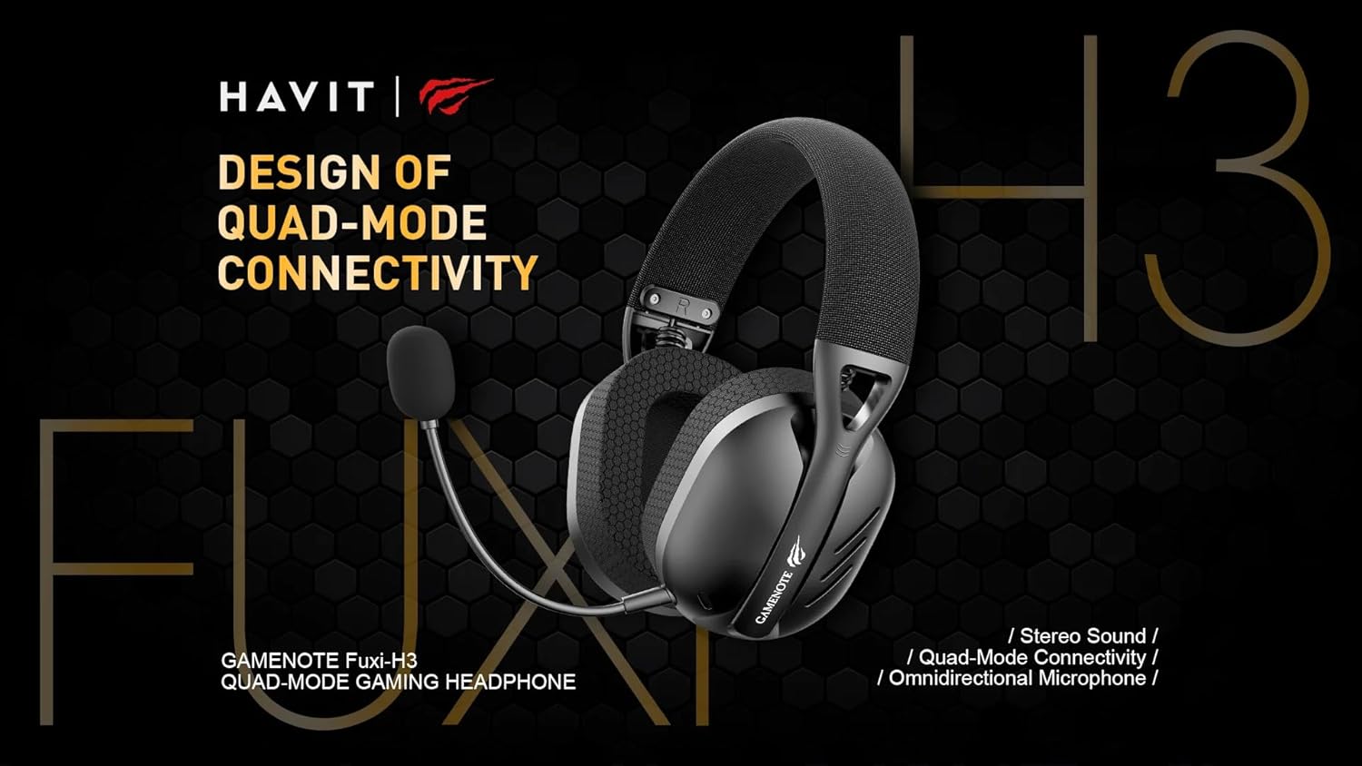 Fone de Ouvido Headset Gamer Havit Fuxi-H3 Black