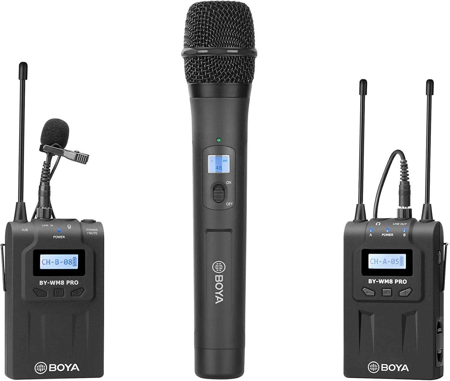 Microfone Sem Fios UHF BOYA BY-WM8 Pro-K4 Dual-Channel