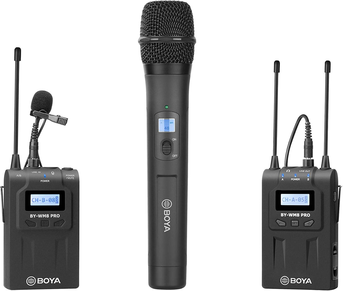 Microfone Sem Fios UHF BOYA BY-WM8 Pro-K4 Dual-Channel