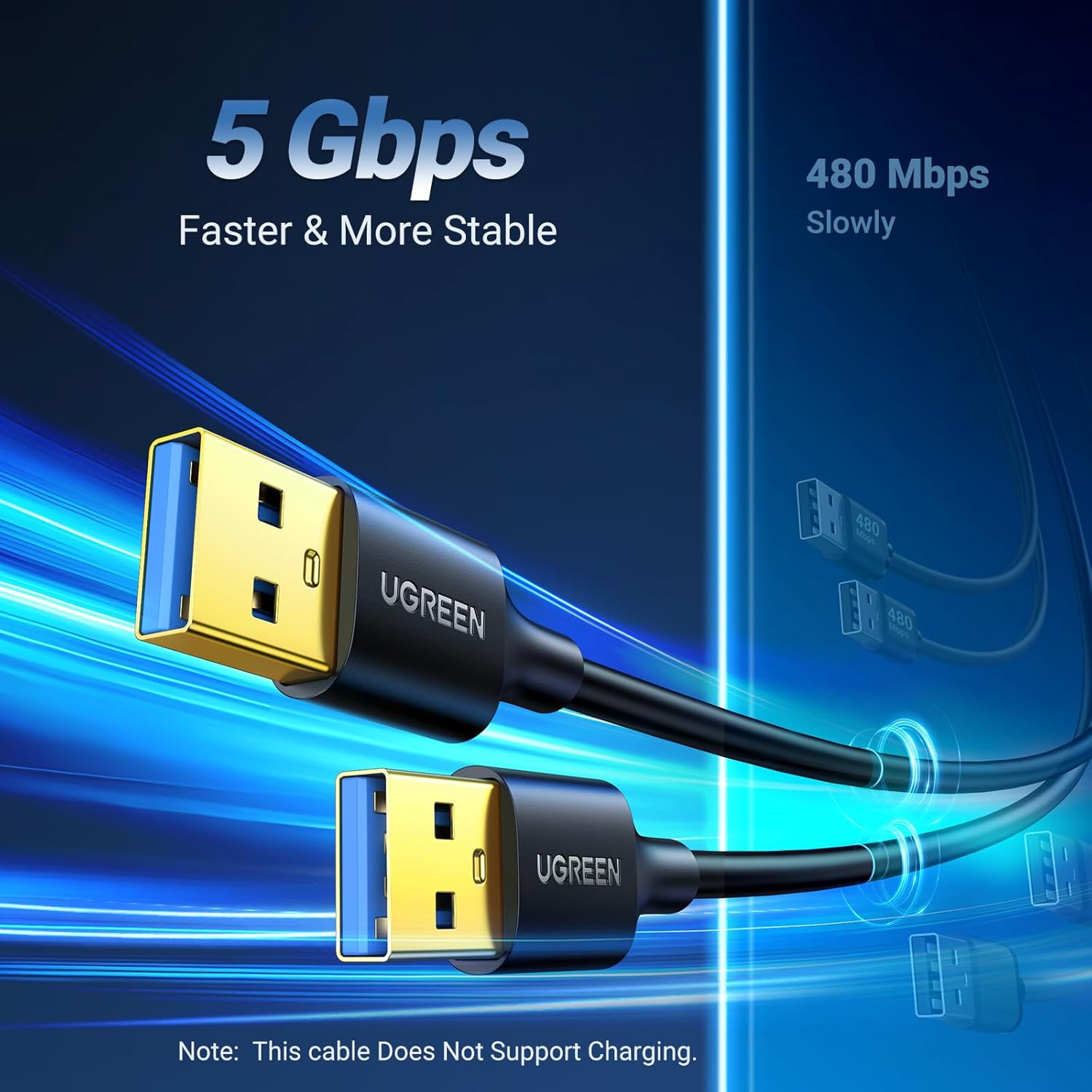 Cabo UGREEN USB 3.0 A Macho para A Macho – 1 Metro (10370)