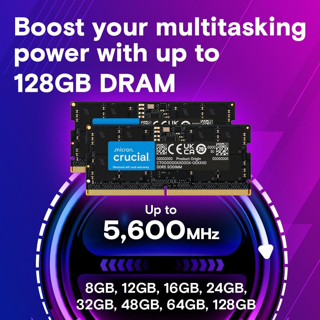 Crucial 16GB DDR5 4800MHz SODIMM Laptop Memory