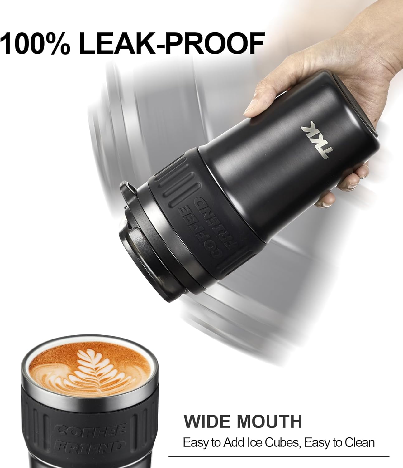 Caneca Térmica TKK-2023 | 500ml com Revestimento Interno Cerâmico e Isolamento a Vácuo