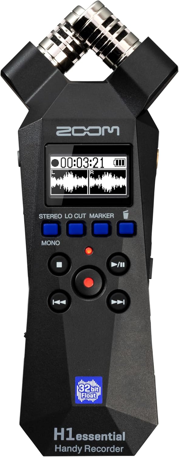 Gravador Digital Portátil Zoom H1 Essential | Gravação em 32-Bit Float e Microfones X/Y