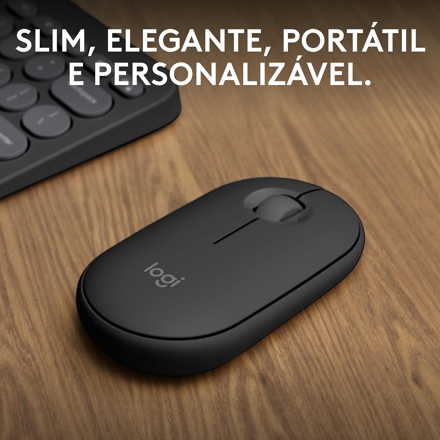 Rato Sem Fio Logitech Pebble M350s Silent Touch Conexão Dupla Bluetooth e Logi Bolt 4000 DPI Rosa e Sand