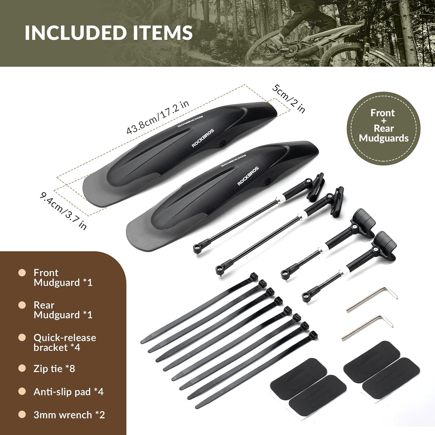 QAINKUN Guarda-lamas para Ciclismo Mountain Bike – 28210008002