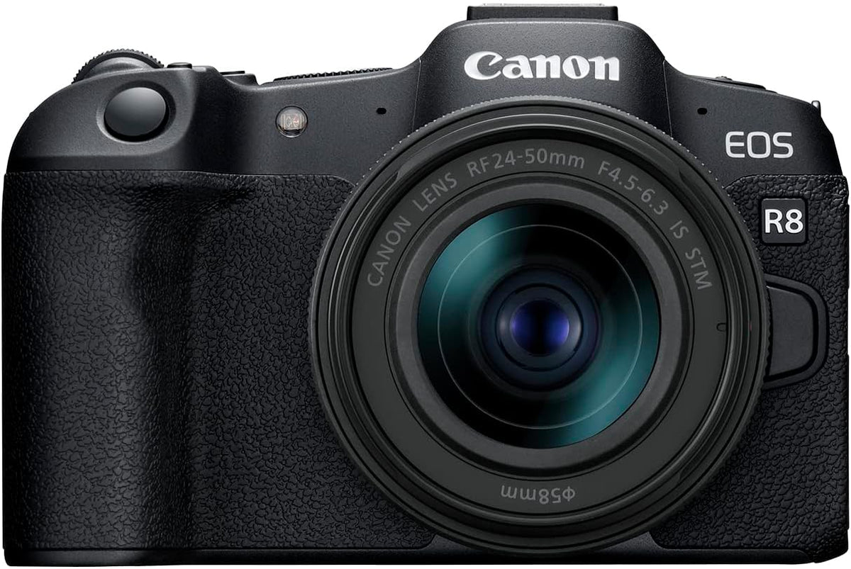 Câmera Mirrorless Full-Frame Canon EOS R8 com Lente RF 24-50mm f/4.5-6.3 IS STM