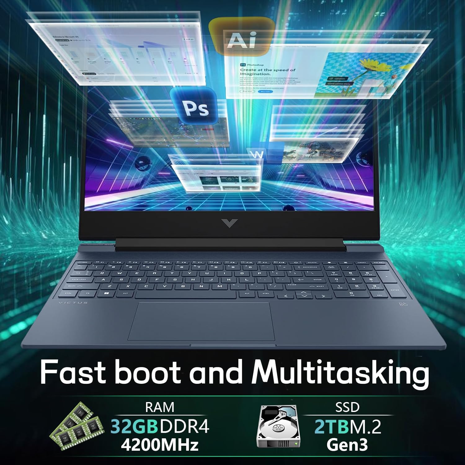 HP Victus 15-fa1657nr Gaming Laptop | Intel Core i7-13620H | 32GB RAM | 1TB SSD | 15.6”