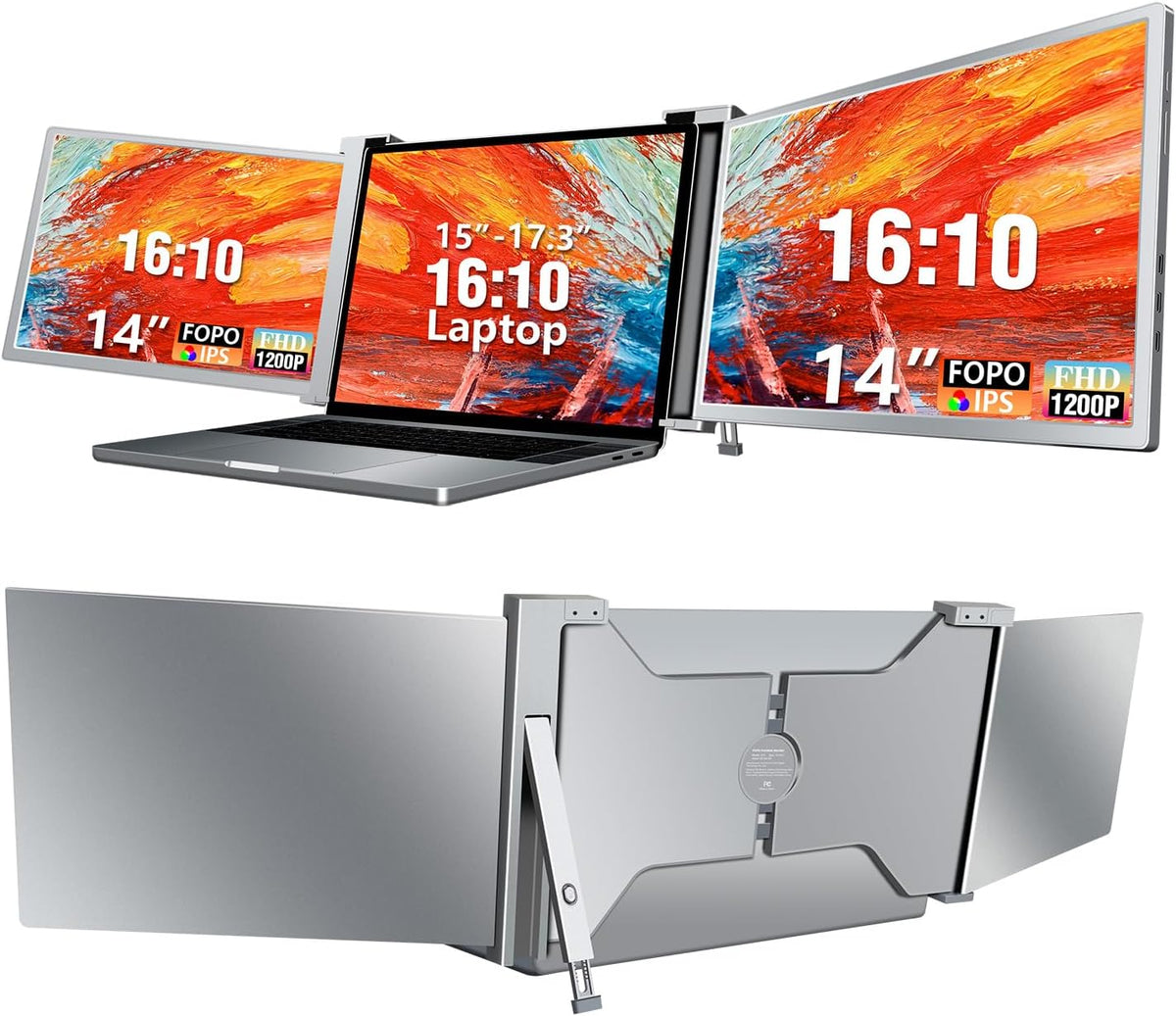 Extensor de Tela Tripla para Laptop – Monitores Portáteis FHD 1080P IPS – Modelos S16 (14") e S9 (15,6")