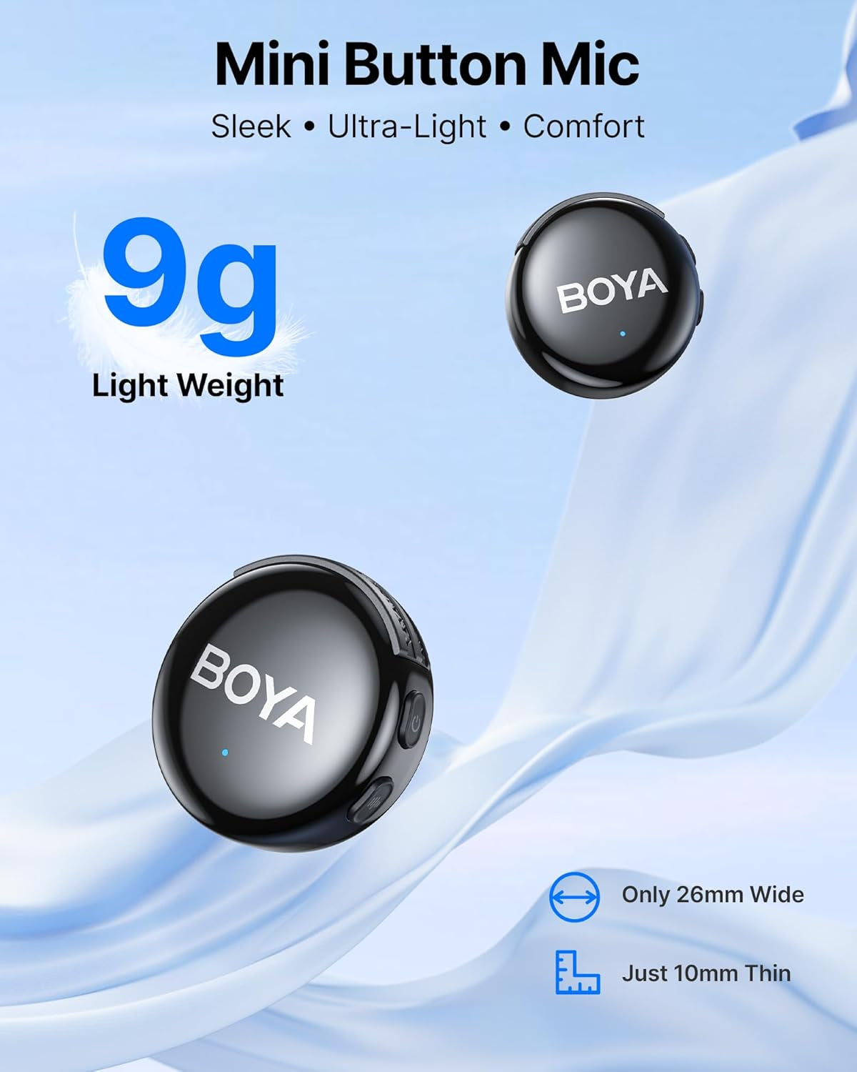 Microfone lapela sem fio BOYALINK 3 Type-C