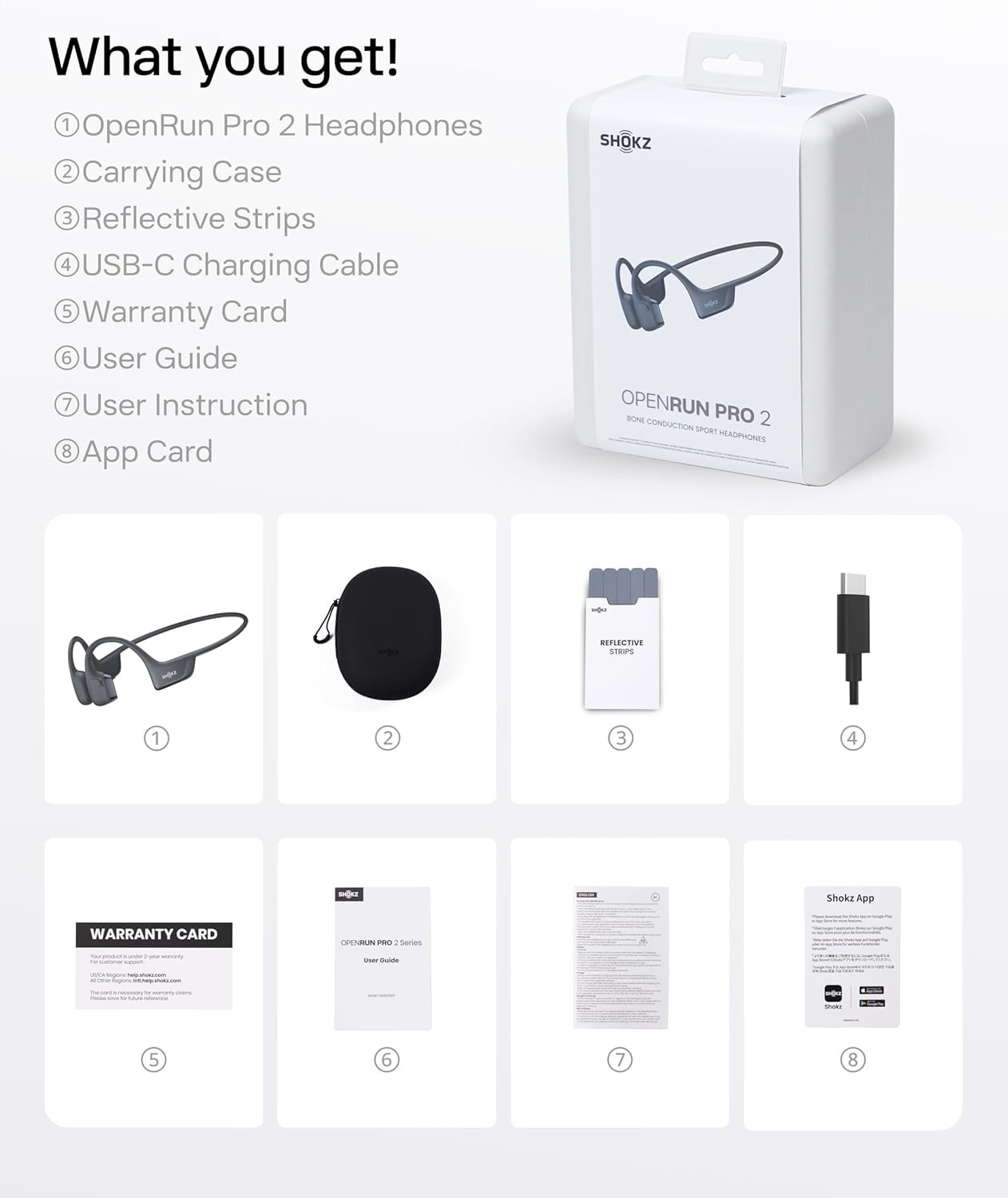 Fones de Ouvido Esportivos Shokz OpenRun Pro 2 Condução Óssea e Aérea Bluetooth