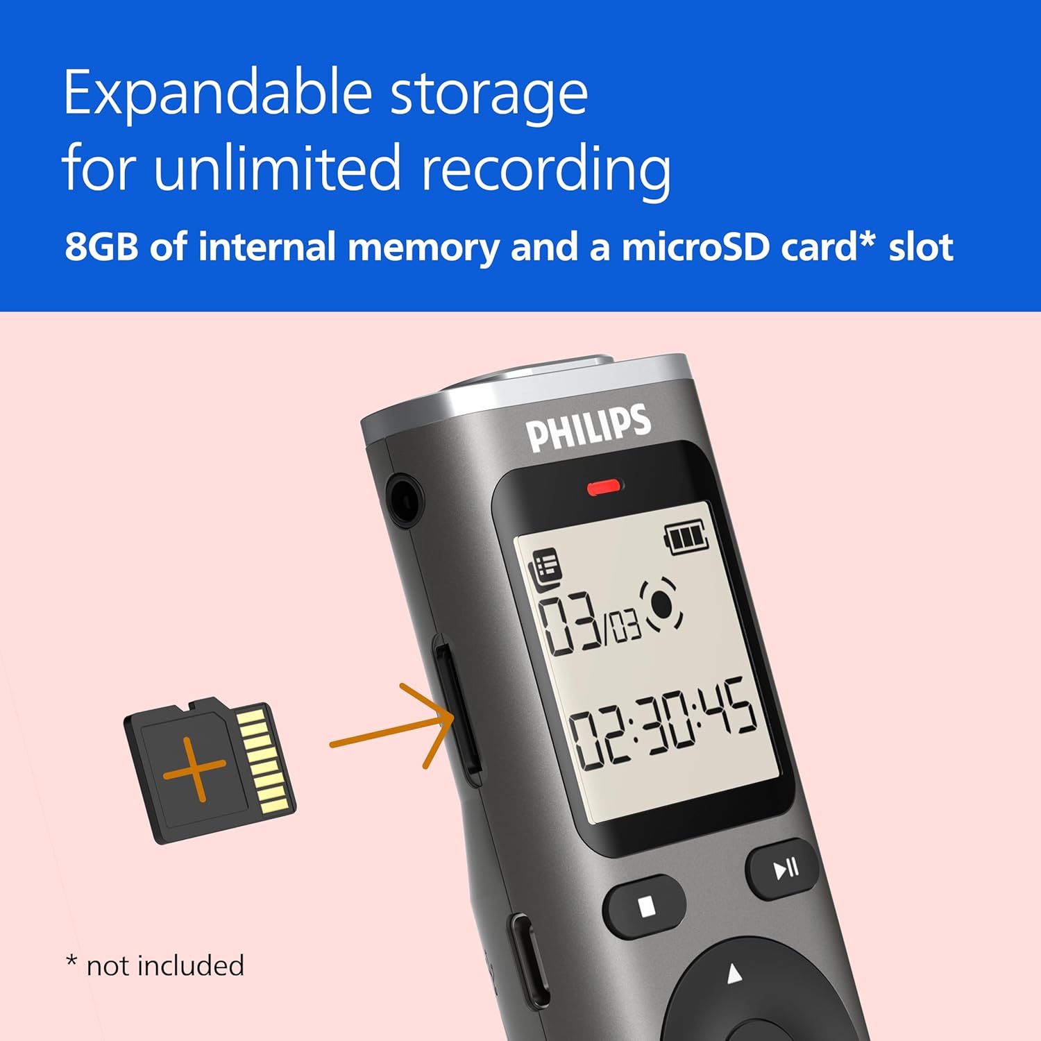 GRAVADOR DIGITAL DE VOZ PHILIPS VOICETRACER