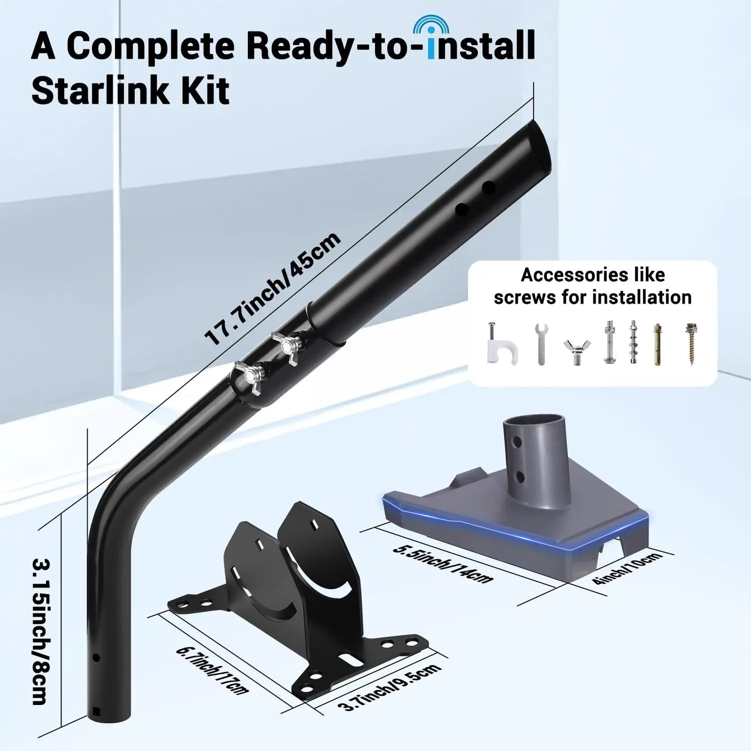 Suporte de Montagem Gen 3 para Starlink (TS04) | Aço Galvanizado de Alta Resistência com Inclinação Ajustável