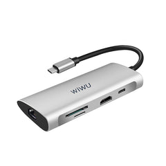 WiWU Alpha 831HRT Hub USB Tipo C 8 em 1 Adaptador Multifuncional