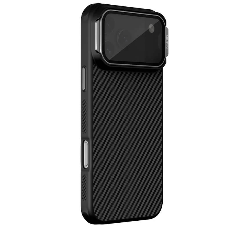 Capa Nillkin CarboProp MagSafe com Fibra de Aramida, Suporte e Proteção de Câmara CamProp para Smartphone Apple iPhone 17 Pro Max / iPhone 18 Pro Max - Preta