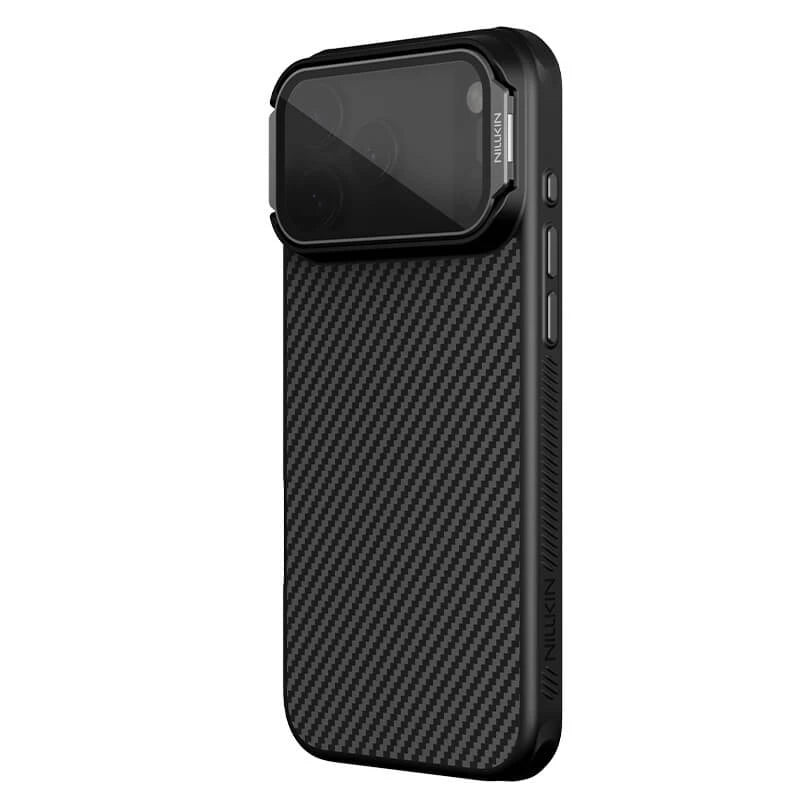 Capa Nillkin CarboProp MagSafe com Fibra de Aramida, Suporte e Proteção de Câmara CamProp para Smartphone Apple iPhone 17 Pro Max / iPhone 18 Pro Max - Preta