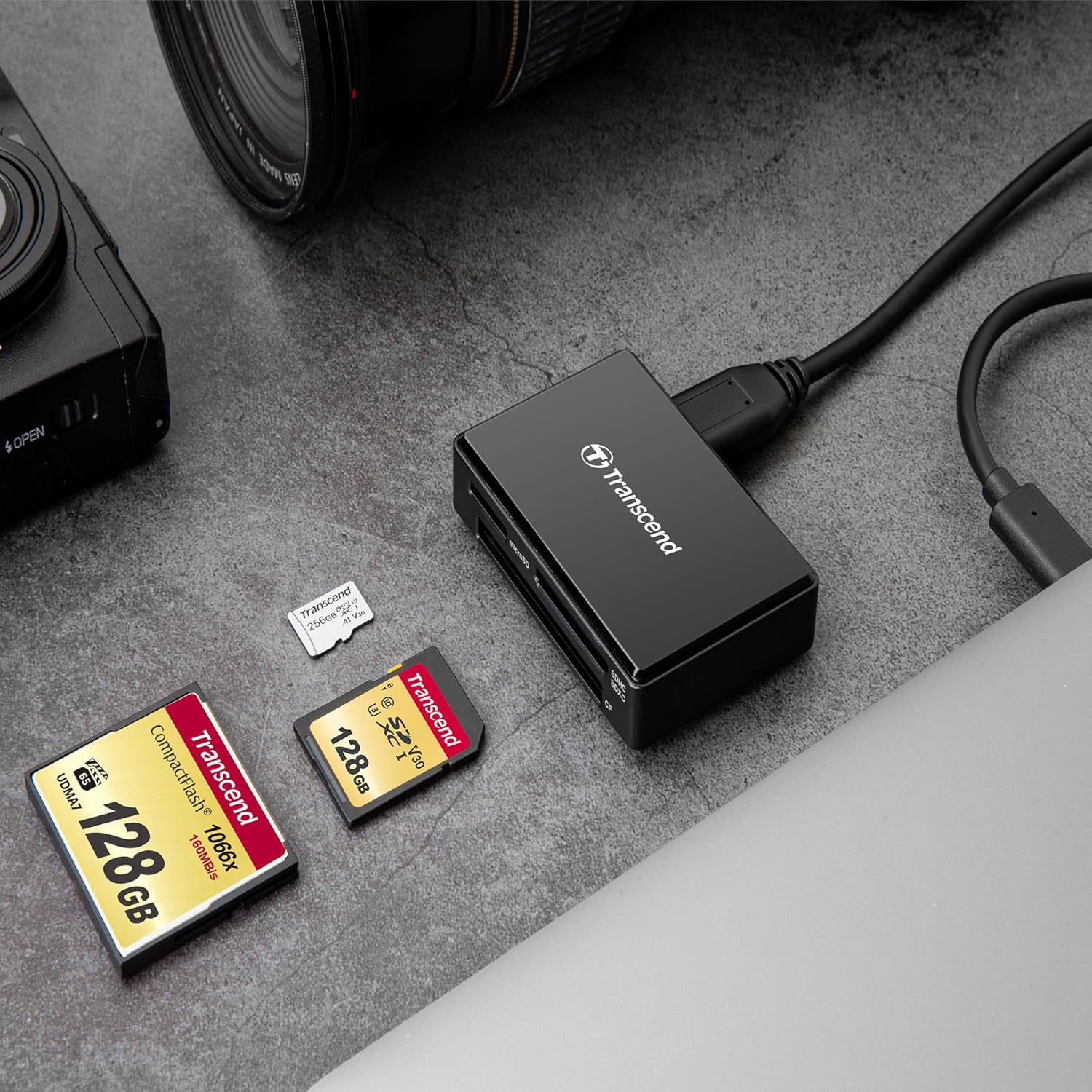 Leitor Multicartões Transcend All-in-1 USB 3.1 Gen 1 Tipo-C