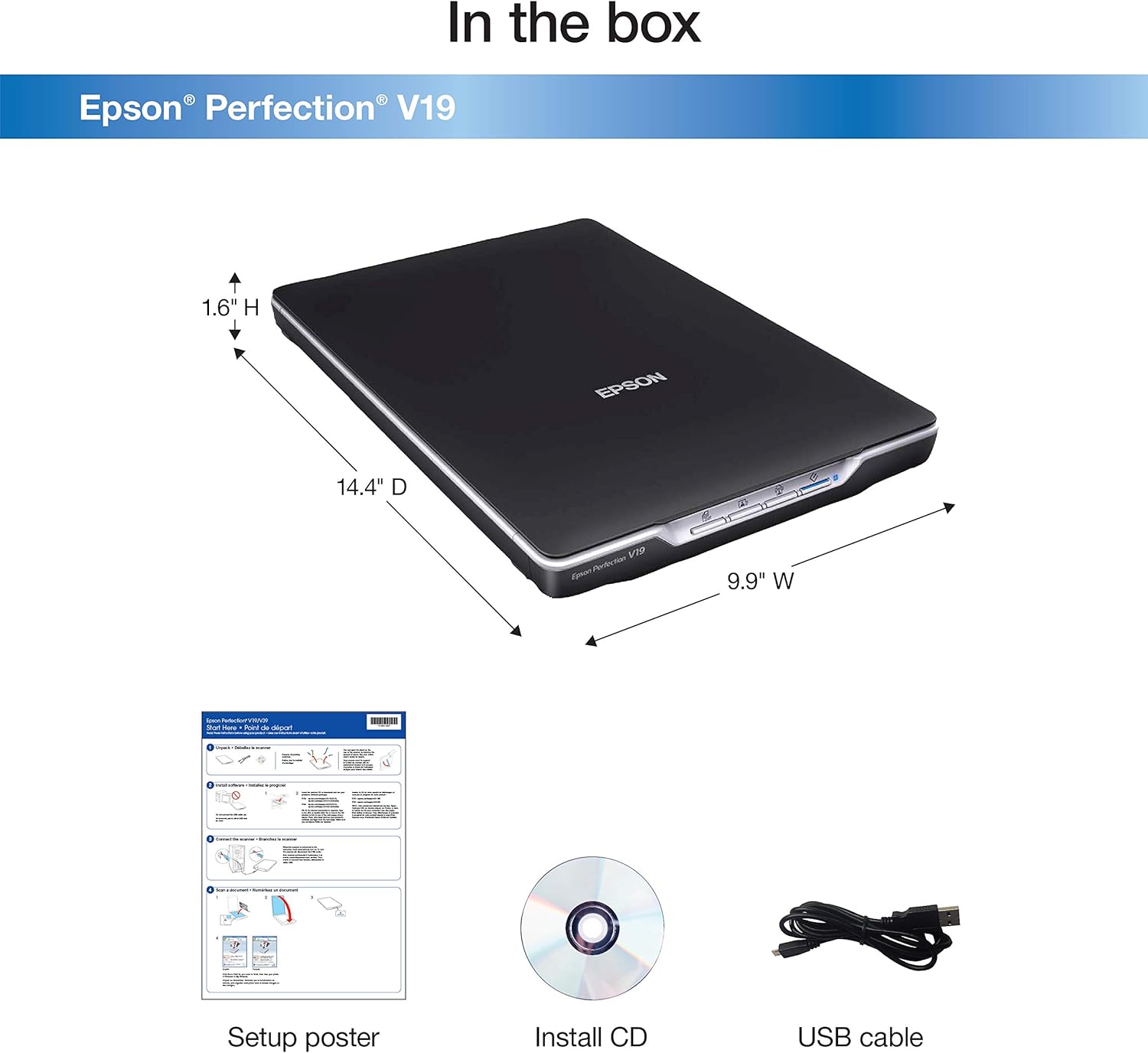 🖨️ EPSON Perfection V19 – Scanner de Documentos e Fotos a Cores