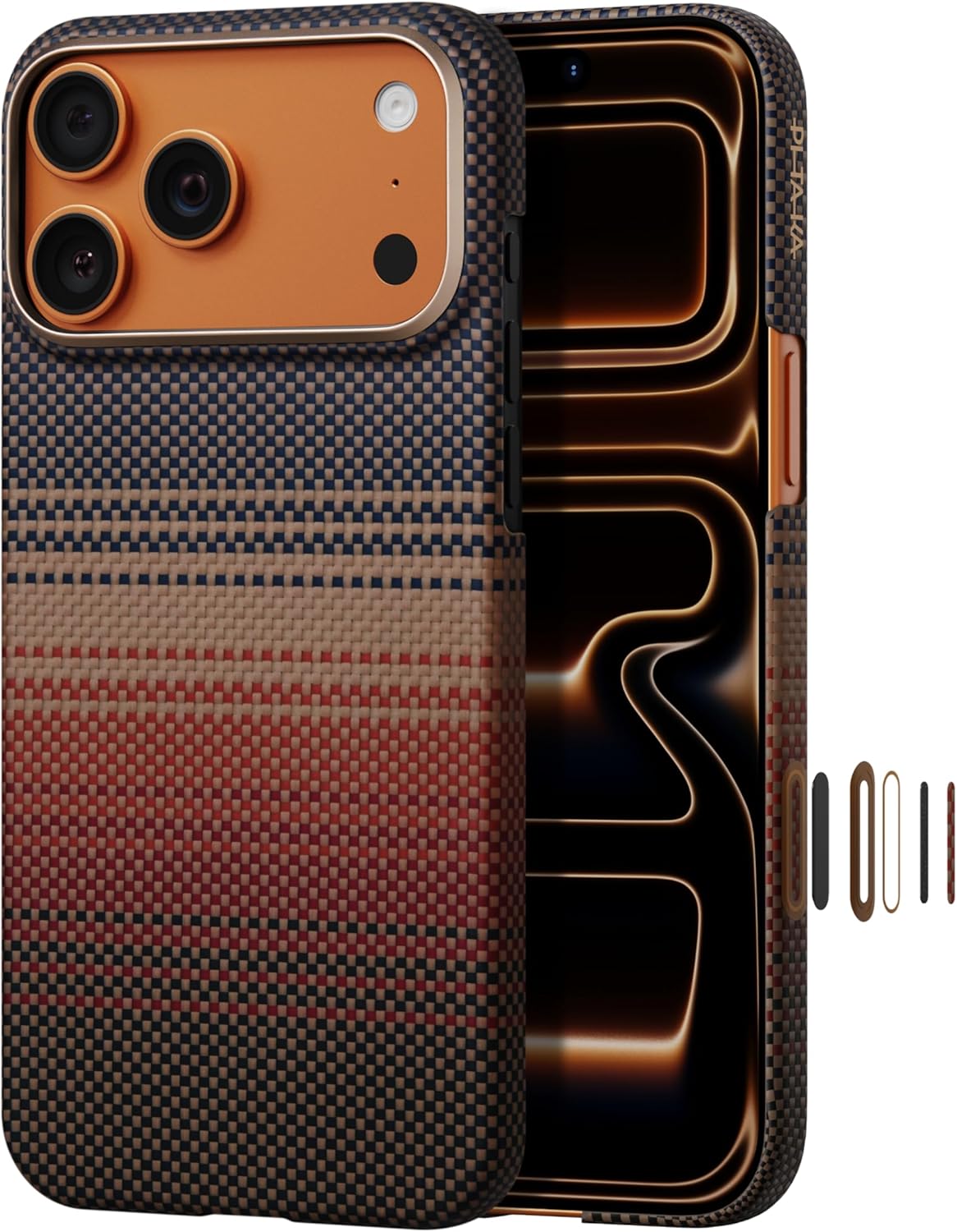 Capa Ultra Premium Pitaka Carbon MagSafe para iPhone 17 Pro Max | Fibra de Aramida Genuína de Grau Aeroespacial, Design Minimalista Ultrafino e Resistência Balística