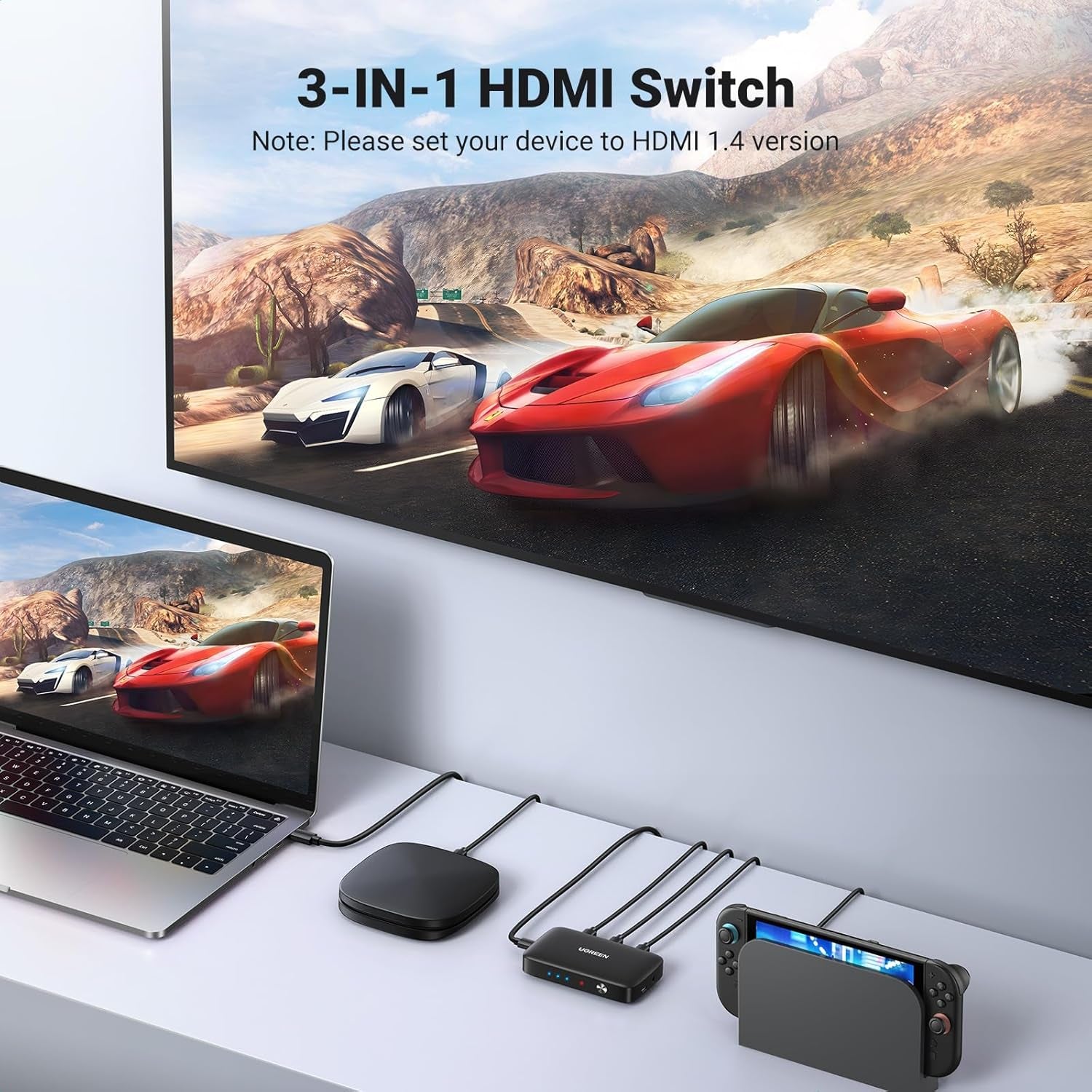 UGREEN 80125 HDMI Switch 3 em 1
