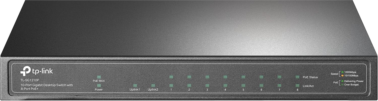 Switch 10 Portas TP-LINK TL-SG1210P Gigabit c/ 8 Portas PoE + 1 Slot SFP