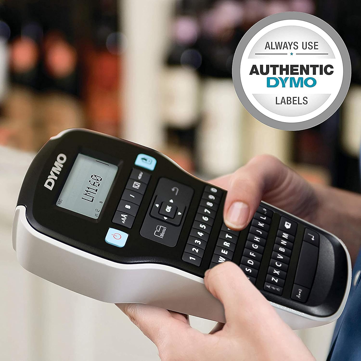 Rotuladora Eletrónica Portátil DYMO LabelManager 160 (LM160) | Teclado QWERTY Prático, Ecrã LCD de Pré-visualização e Mais de 220 Símbolos Incorporados