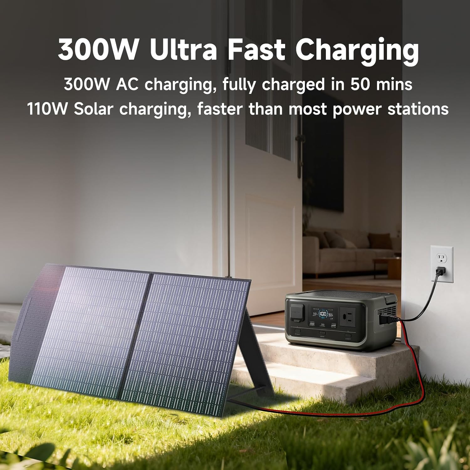 Estação de Energia Portátil ALLPOWERS P300 | 256Wh, 300W – Bateria LiFePO4 com Função UPS