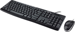 Kit Teclado e Rato USB Logitech MK200 Combo Com Fio Teclas de Atalho Multimédia e Design Resistente a Salpicos