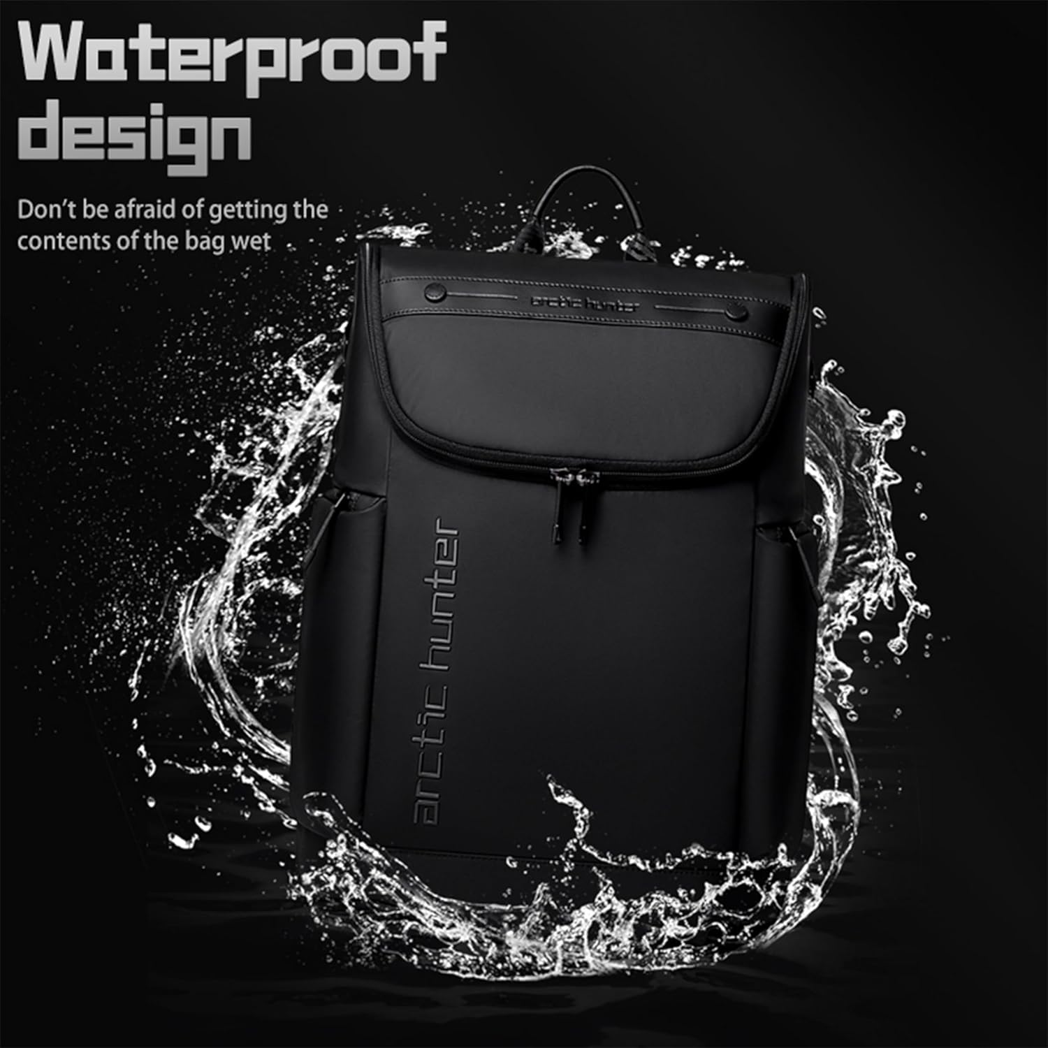 Mochila Arctic Hunter B00465 Anti-Roubo Impermeável – Preta