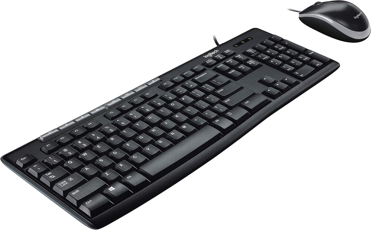 Kit Teclado e Rato USB Logitech MK200 Combo Com Fio Teclas de Atalho Multimédia e Design Resistente a Salpicos