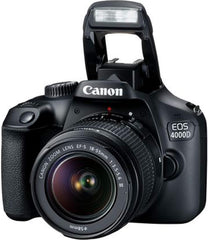 Kit Canon EOS 4000D com lente 18-55mm, cartão de memória e bolsa