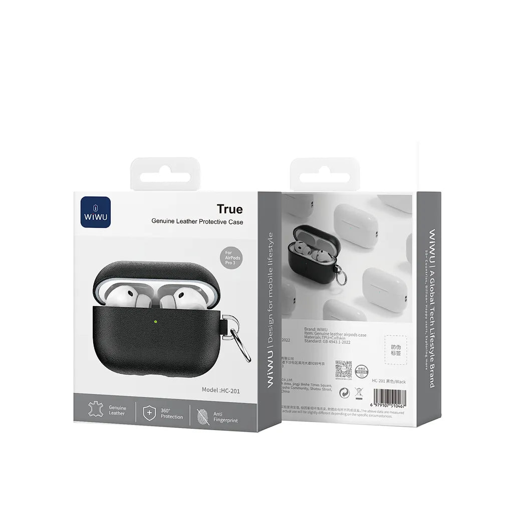 Capa Protetora WiWU Premium Leather (HC-201) | Couro Bovino Genuíno de Alta Qualidade, Proteção 360° com Forro em Microfibra e Compatível com Carregamento Sem Fio