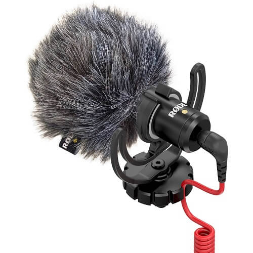 Rode VideoMicro Compact On-Camera Microphone with Rycote Lyre Shock Mount, Auxiliary, Black