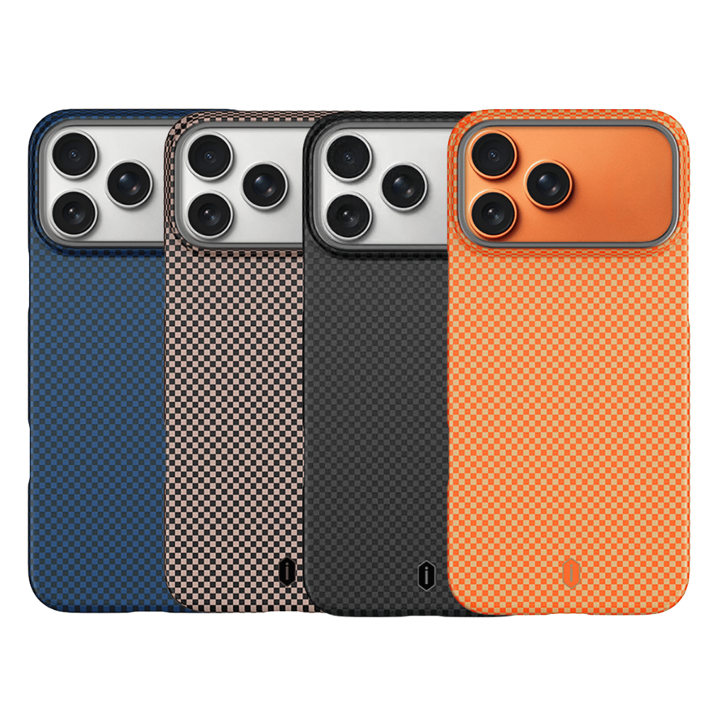 Capa Aramid Armor WiWU DCC-208 | Fibra de Aramida Autêntica com Suporte de Câmara Multiângulo – Proteção Ultra Resistente para iPhone 16 Pro Max / 17 Pro Max