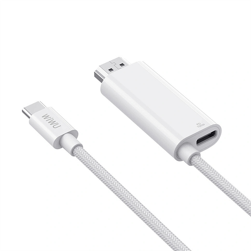 Cabo de Projeção WiWU WI-SP001 USB-C para HDMI | Resolução 4K @ 60Hz Ultra HD – Plug & Play para iPhone 15/16/17, MacBook e iPad